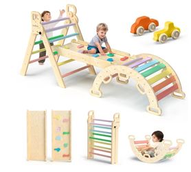 Montessori Climber Set – 3-in-1 (Triangle + Ramp + Arch)