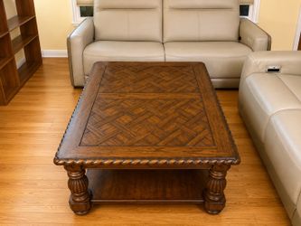 Rustic Solid Wood Coffee Table – Excellent Condition – 53” x 33”