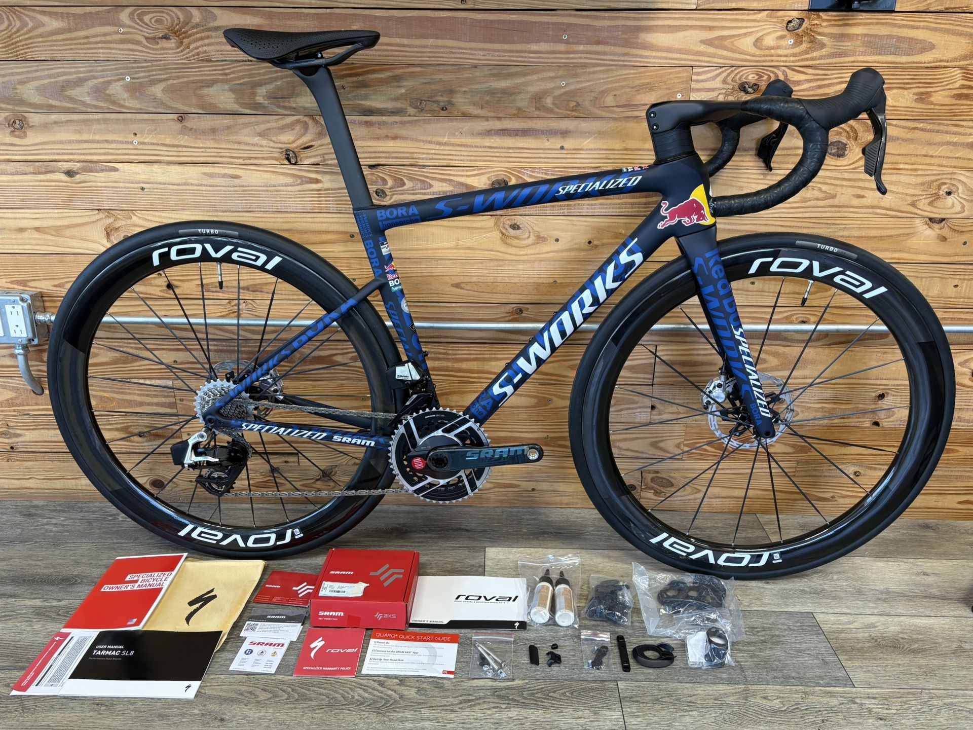 NEW S-Works Tarmac SL8 Red Bull TdF Limited Edition Carbon Road Bike Disc 52 cm Size 52cm Small S Specialized Sram Red Roval Rapide CLX III