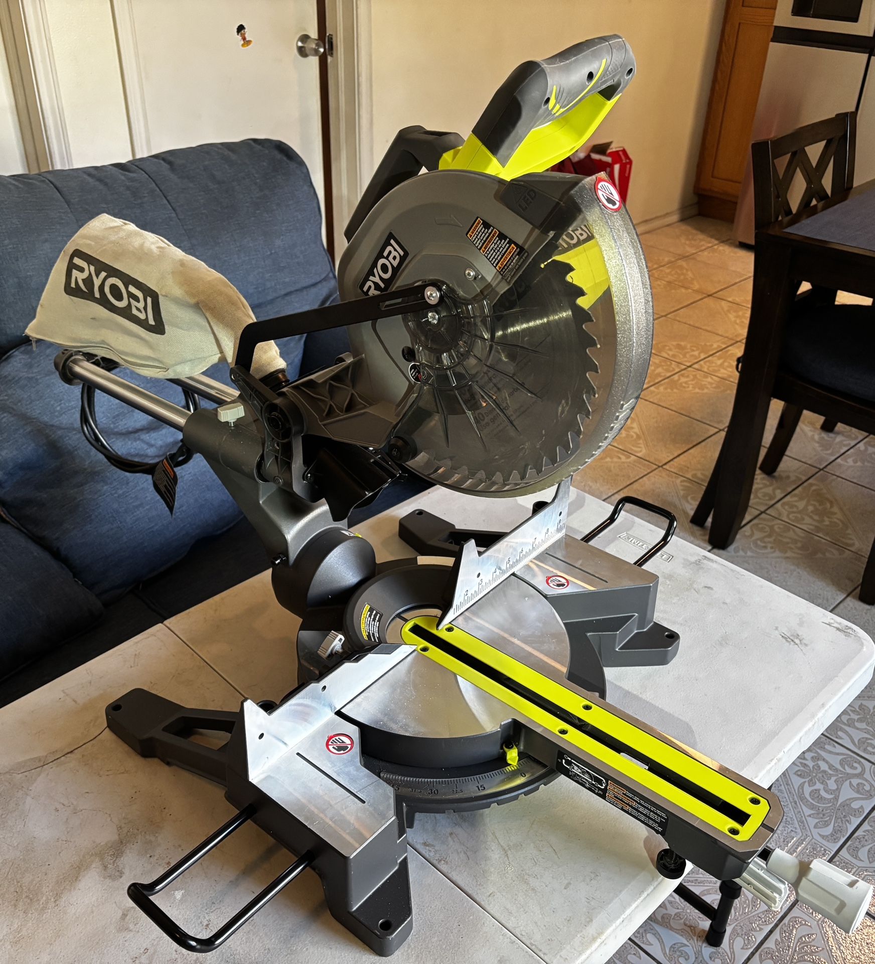 15 Amp 10 in. Corded Sliding Compound Miter Saw with LED Cutline Indicator