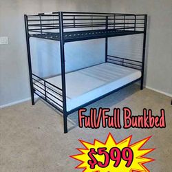 NEW FULL/FULL BUNK BED‼️MEMORY FOAM MATTRESS INCLUDED ‼️FINANCE AVAILABLE 🔥