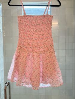 Pink Floral Smocked Romper Hollister Size S