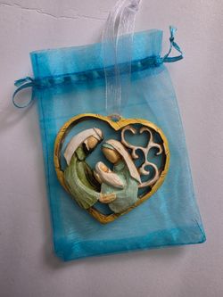 Vintage Holy Family Nativity Christmas Ornament Mary Joseph Jesus