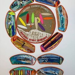 2010 BSA National Scout Jamboree Complete 11-Piece Patch Set – Orange County Council CA Surf Series 