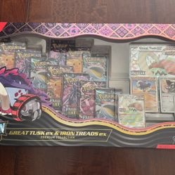 Pokemon TCG Paldean Fates Great Tusk Iron Threads Ex Premium Collection