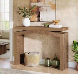 RY0445 new in box 40-Inch Console Table for Entryway, Farmhouse Sofa Console Behind Couch, Small Entry Table for Hallway, Foyer, Living Room, Natural 