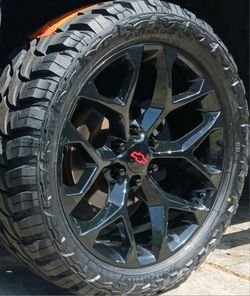 22” Chevy Silverado GMC Sierra Replica Wheels & Tires Off-Road Tahoe Yukon Escalade Suburban Rines Y