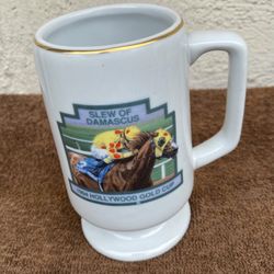Hollywood Park Footed Gold Cup 1994 Slew Of Damascus Coffee Mug