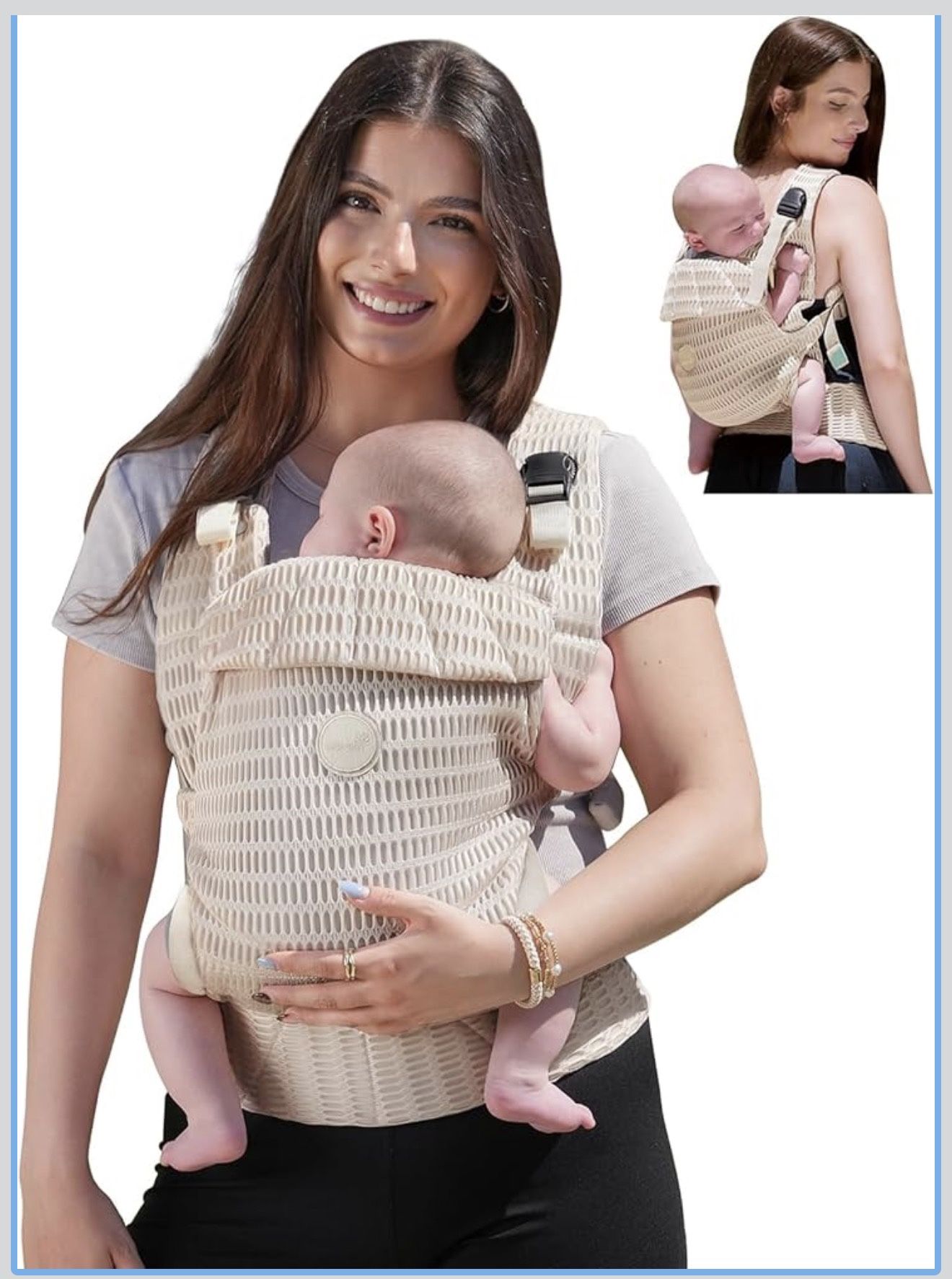 Beige Almond Baby Carrier Up To 44 Pounds