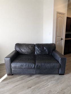 RH Style Genuine Italian Leather Loveseat