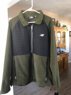 New-Balance-Men-Jacket-XL-amp-XL BLACK-Olive-GREEN-Media-Fleece-Jacket Brand New
