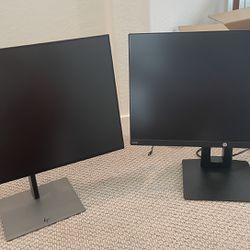 Dual HP monitors - Home Office set up