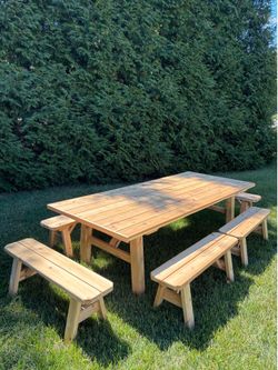 Beautiful cedar table, outdoor furniture