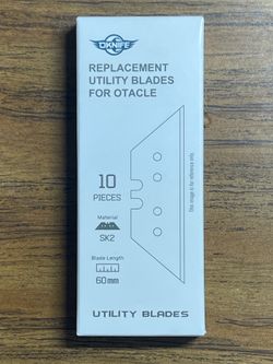 OKNIFE Utility Blades, 10 Pieces, Material: SK2, Blade Length: 60 mm - $1 for 2