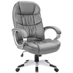 #0 Office Chair High Back Computer Chair Desk Chair, PU Leather Adjustable Height Modern Executive Swivel Task Chair with Padded Armrests and L