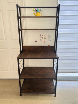 Rustic Kitchen Coffee Bar & Storage Rack - Like new