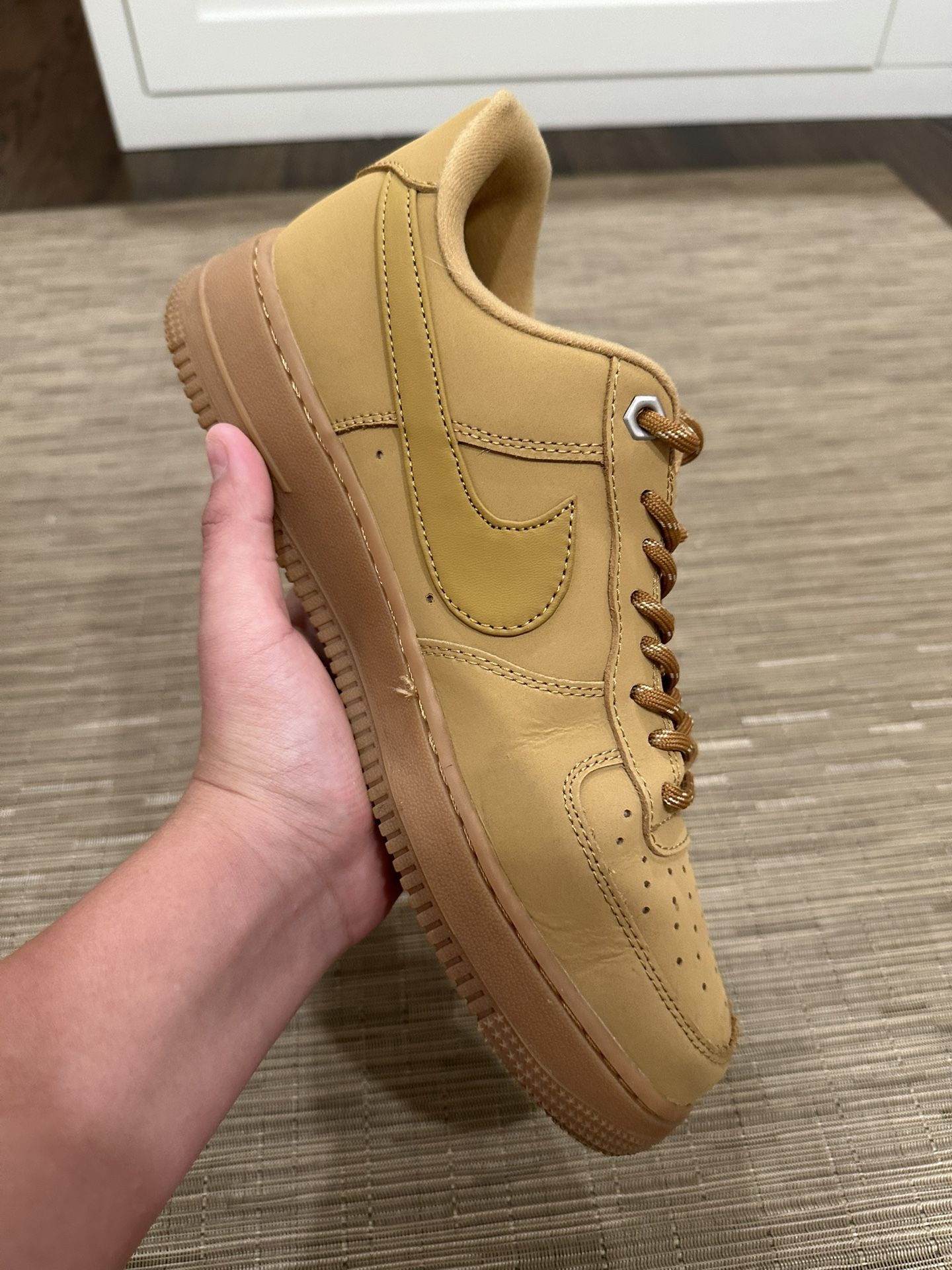 Nike Brown Wheat Nike Air Forces Size 9.5.