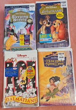 Disney Masterpiece Collection VHS Lot: Sleeping Beauty, Lady and the Tramp, 101 Dalmatians, Hunchbac