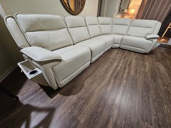 100% Leather New Double-Deal Pwr SECTIONAL SOFA