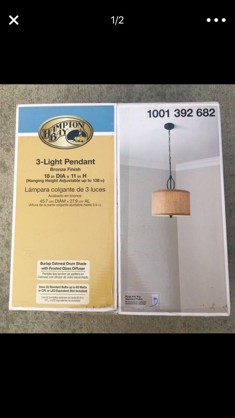 Brand New 3 Light Pendant Chandelier