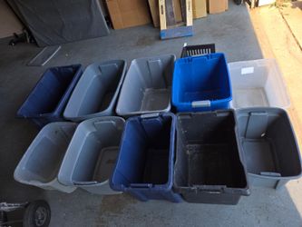 Mixed Plastic Storage Totes and Bins Lot