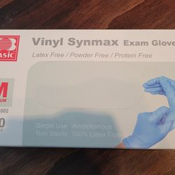 Blue Vinyl Synmax Exam Gloves | Powder-Free | All Size Available
