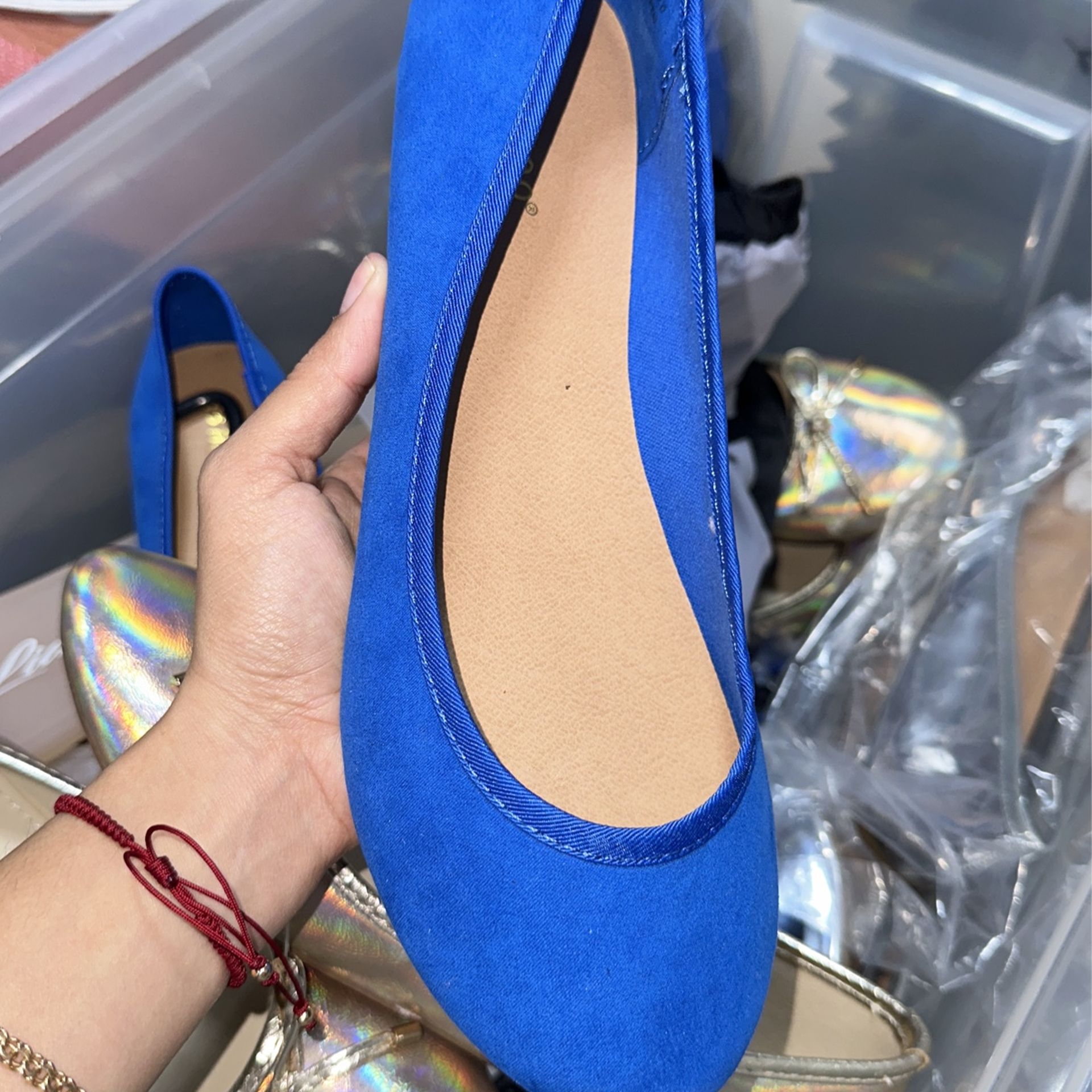 Blue Ballerinas Flat Shoes Size 10