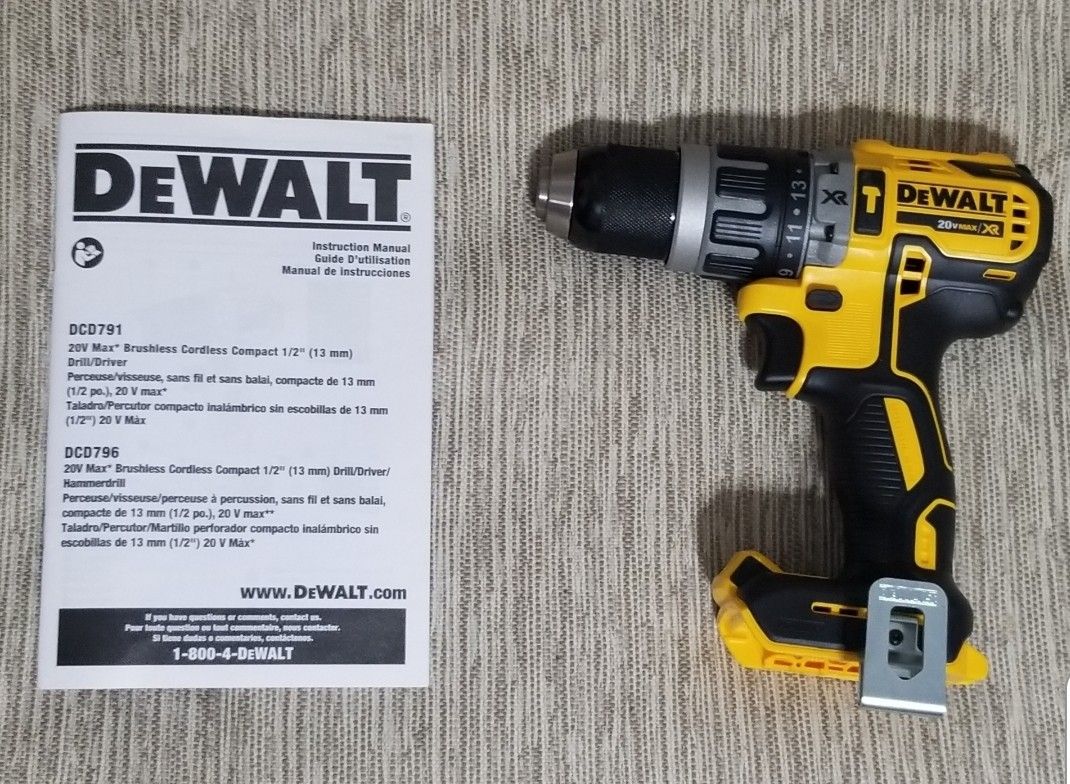 DEWALT 20-Volt MAX XR Lithium-Ion Brushless Cordless 1/2 in. Compact Drill/Driver (Tool-Only)