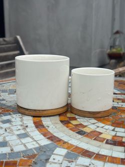 Small White Pots - set of 2