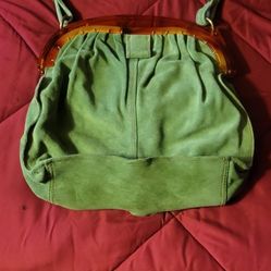 Green Suede Woman Purse