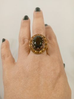 Vintage Sterling Silver Gold Veirmel Ring