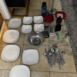 Plates, Silverware, And Etc 