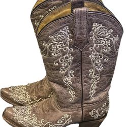 Teen Corral Snip Toe Western Cowgirl Boots Size 3