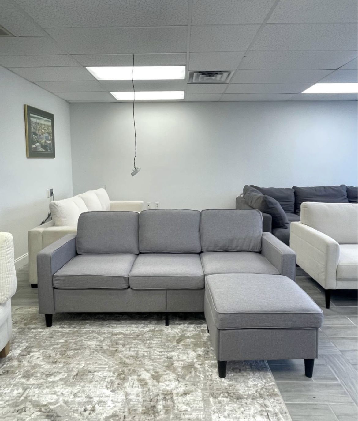 BRAND NEW Reversible L Gray Sectional Couch / Sofa [FREE Delivery🚚]