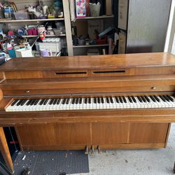 Kimball Piano, Oak Color, Stand Up Piano With Bench