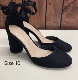Any Two $5 Pair Shown For $6. Ankle Strap Black Block Heels Size 10