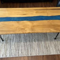 Handcrafted Solid Wood & Resin Coffee / Living Room Table