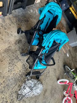ZOE Double Stroller Teal and Black