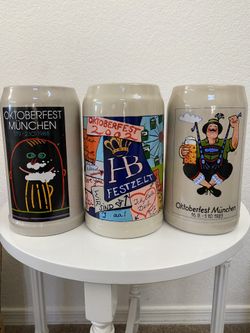 3 vintage German OKTOBERFEST Steins / 1 liter