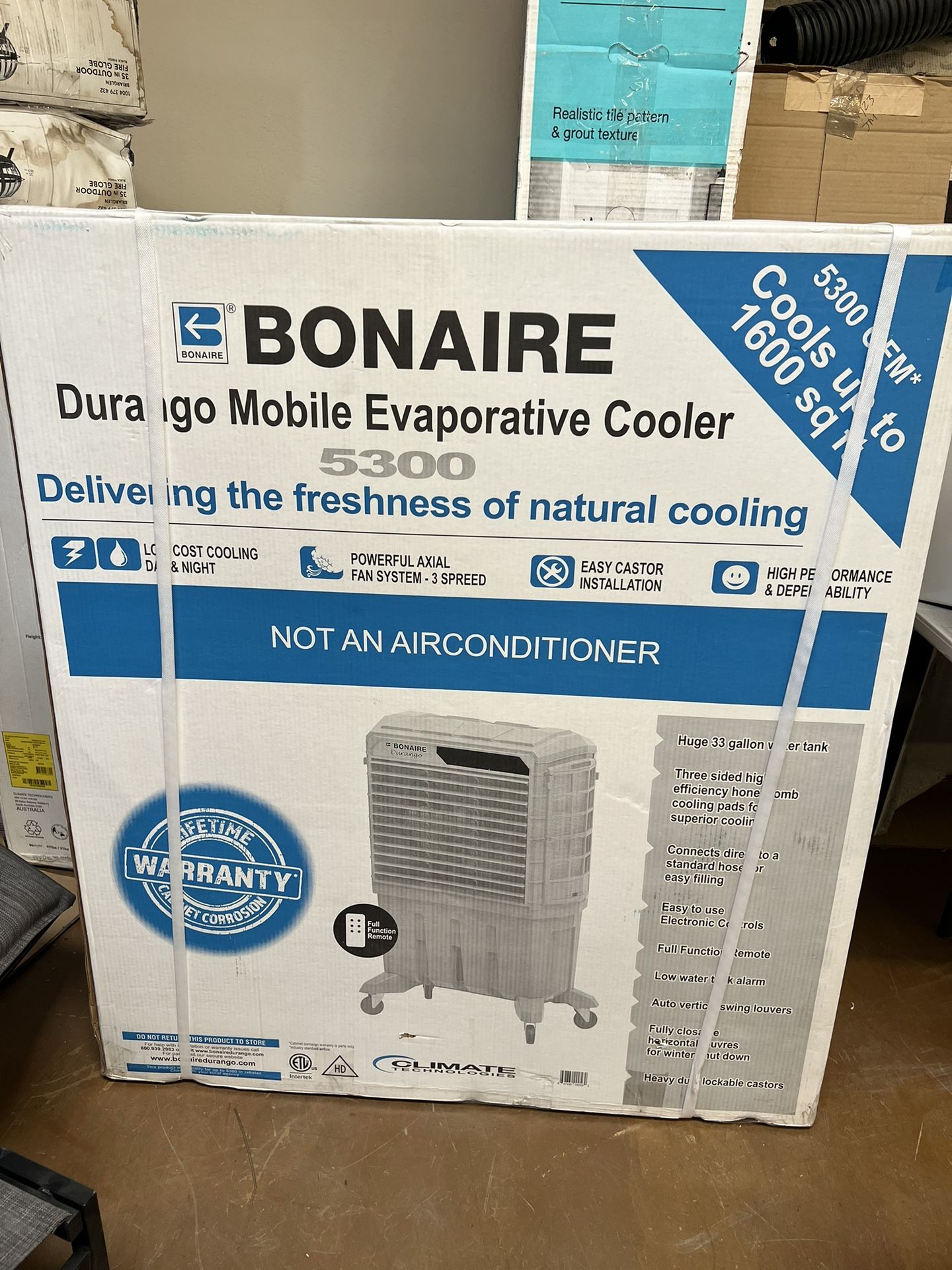New Bonaire Durango 5300 CFM 3-Speed Portable Evaporative Cooler for 1600 sq. ft.