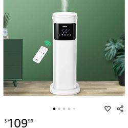 Humidifier for Large Room Home, 10.5L Top Fill Cool and Warm Mist Ultrasonic Floor Humidifiers for Baby and Plants with Customized Humidity, Timer, Sl