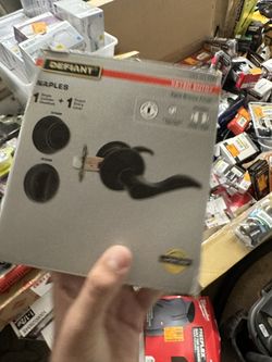 Defiant Naples Aged Bronze Entry Handle and Single Cylinder Deadbolt Combo Pack. 