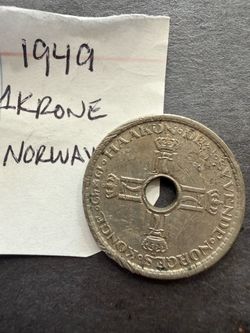 1949 Norwegian 1 Krone