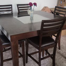 Cherry wood colored table set