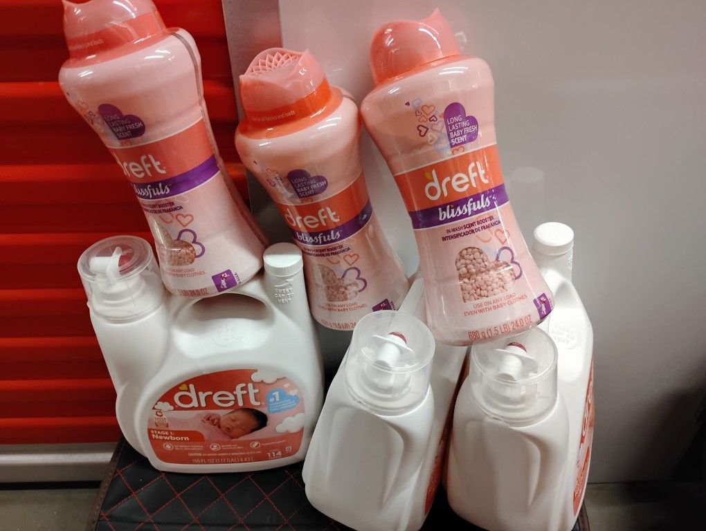 Dreft Washing Liquid And Scents --Three Of Each