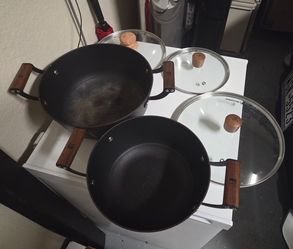 Nonstick Wok Set with Glass Lids