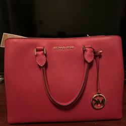 Michael kors Savannah Saffiano Leather Red Large Satchel NWT
