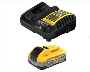 DEWALT 20V MAX XR POWERSTACK Lithium-Ion Battery Starter Kit with 5.0Ah Battery and