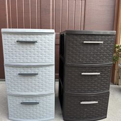 Plastic Drawer Storage Cabinet Set Of 2