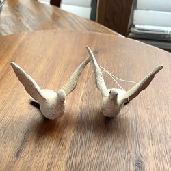 **VINTAGE** Dove Ornaments - Lightweight - Rustic - White - 2.75” x 2.5” x 2.25”
